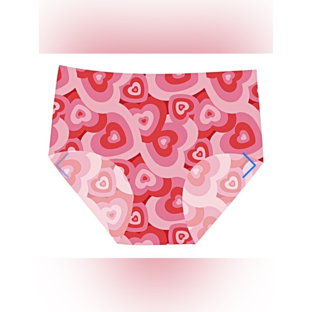 NWT, Women's Cheek Boss high waisted briefs with hearts, 3XL, D31‎